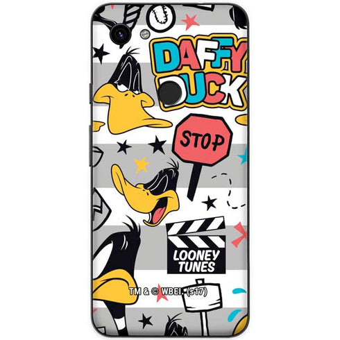 Looney Tunes Daffy Duck Striped Patches Google Pixel 3a XL Skin